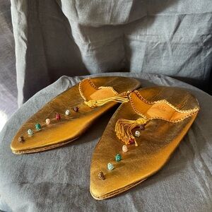 Gold Tassel Embellished Women's Shoes